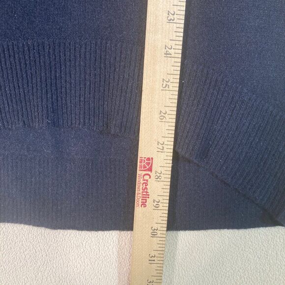 Ann Taylor Cashmere Sweater Sz Small Navy Round Neck Long Sleeve Quiet Luxury - Picture 5 of 8